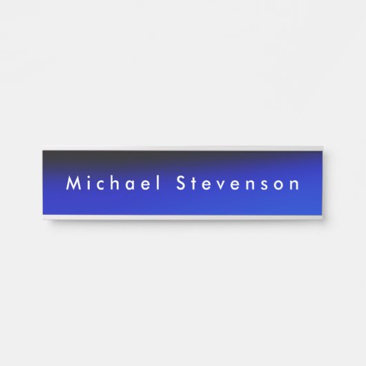 Porte-nom Pour Porte Blue Trendy Modern Professional (Devant)