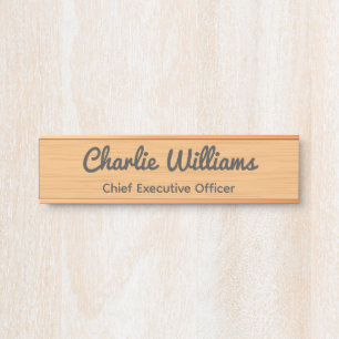 Porte-nom Pour Porte Bois de bouleau propre, bureau