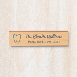 Porte-nom Pour Porte Bois de bouleau propre, Clinique dentaire