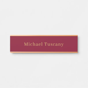 Porte-nom Pour Porte Bourgogne Or Professionnel Texte Minimaliste Tenda