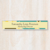 Porte-nom Pour Porte Bright Sunflowers on Green (Devant)