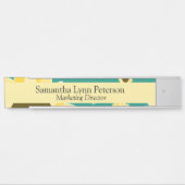 Porte-nom Pour Porte Bright Sunflowers on Green (Devant)