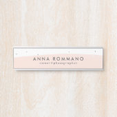 Porte-nom Pour Porte Brosse rose et blanche (Devant)