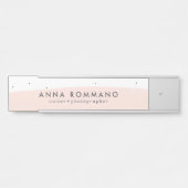 Porte-nom Pour Porte Brosse rose et blanche (Devant)