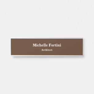 Porte-nom Pour Porte Brown Professionnel Plain Moderne Élégant