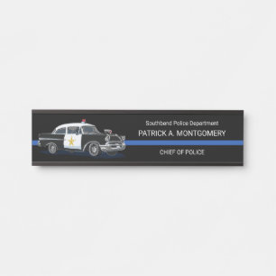 Porte-nom Pour Porte Bureau d'information sur la ligne bleue mince de l