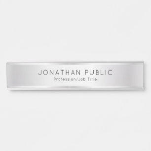 Porte-nom Pour Porte Bureau, École Élégant Modèle Personnalisé Faux Arg