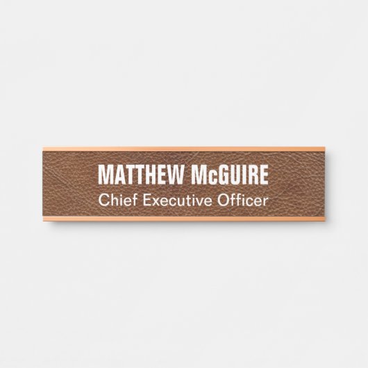 Porte-nom Pour Porte Bureau en cuir Faux (Devant)