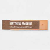 Porte-nom Pour Porte Bureau en cuir Faux (Devant)