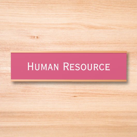 Porte-nom Pour Porte Bureau moderne rose foncé Nom du ministère