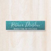 Porte-nom Pour Porte Bureau professionnel Aqua Parties scintillant Dire (Devant)
