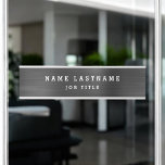 Porte-nom Pour Porte Bureau professionnel élégant noir blanc<br><div class="desc">Custom Luxury Executive Black and White Minimalist Business Name Plaque avec typographie en lettres blanches pour le monogrammed ajouter votre propre nom et profession ou titre d'emploi. Vous pouvez customiser la plaque de nom professionnel Business avec votre nom et le titre de votre emploi. Veuillez contacter le concepteur pour customiser...</div>