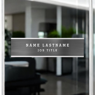 Porte-nom Pour Porte Bureau professionnel élégant noir blanc