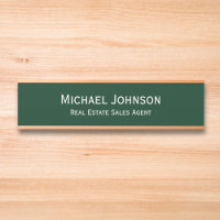 Bureau professionnel Nom Titre Vert foncé