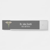 Porte-nom Pour Porte Caduceus Médicale Chrome Holographique 3D (Devant)