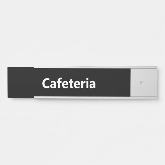 Porte-nom Pour Porte Cafétéria noir et blanc (Devant)