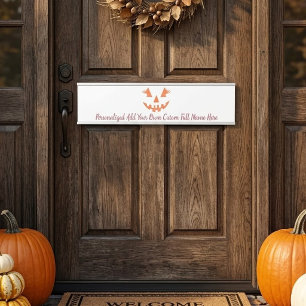 Porte-nom Pour Porte Citrouille personnalisée Jack O Lantern Halloween