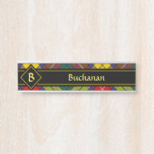 Porte-nom Pour Porte Clan Buchanan Tartan (Devant)