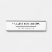 Porte-nom Pour Porte Classic Black and White Office  Desk Name Plate (Devant)