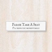 Porte-nom Pour Porte Classique "S'Il Vous Plaît Prendre Un Siège" (Devant)