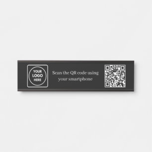 Porte-nom Pour Porte Code QR noir personnalisé   Affichage de contrôle 