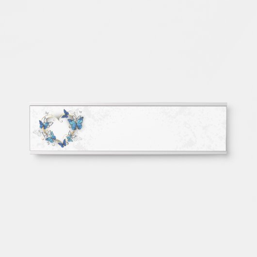 Porte-nom Pour Porte Coeur bijoux avec papillons Morpho (Devant)