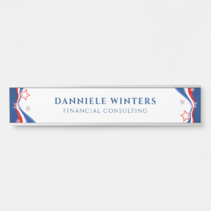 Porte-nom Pour Porte Conception moderne du drapeau américain Abstrait