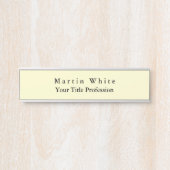 Porte-nom Pour Porte Couleur crème clair élégant professionnel moderne (Devant)