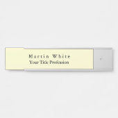 Porte-nom Pour Porte Couleur crème clair élégant professionnel moderne (Devant)