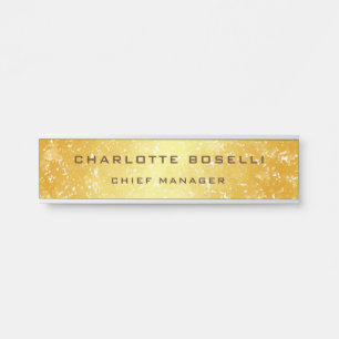Porte-nom Pour Porte Couleur d'or professionnelle minimaliste
