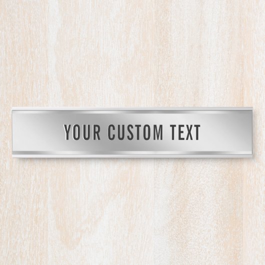 Porte-nom Pour Porte Create Your Own Custom Text Silver Template House (Devant)