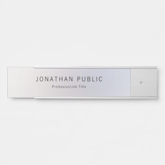 Porte-nom Pour Porte Créative Silver Modèle Modern Professional (Devant)