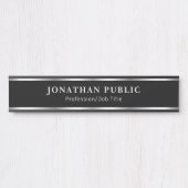 Porte-nom Pour Porte Custom Elegant Black And Silver Template Home (Devant)