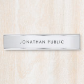 Porte-nom Pour Porte Custom Elegant Modern Minimalist Template Silver (Devant)