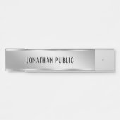 Porte-nom Pour Porte Custom Text Elegant Silver Door Sign Template (Devant)