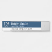 Porte-nom Pour Porte Dentist Tooth Logo Navy Blue Modern Office (Devant)