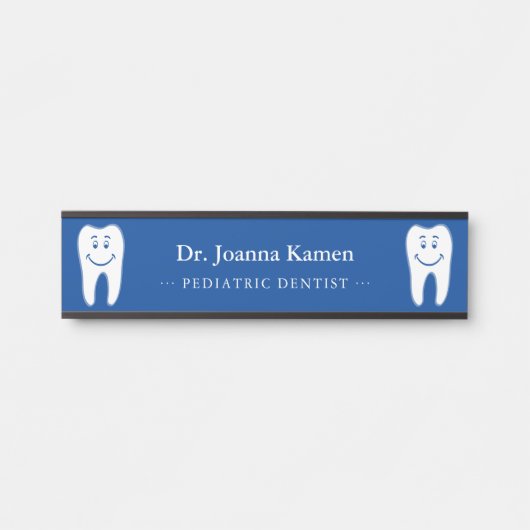 Porte-nom Pour Porte Dentiste général | Dents souriants (Devant)