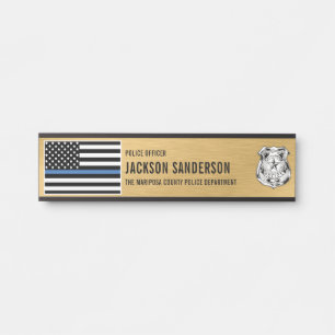 Porte-nom Pour Porte Département d'officier de police personnalisé Thin