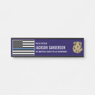 Porte-nom Pour Porte Département d'officier de police personnalisé Thin