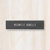 Porte-nom Pour Porte Design Arrière - plan en bois gris clair moderne (Devant)