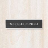 Porte-nom Pour Porte Design en bois noir gris moderne professionnel (Devant)