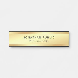 Porte-nom Pour Porte Design Gold Look glamour moderne moderne professio