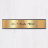 Porte-nom Pour Porte Design moderne Black & Gold Modèle Glam (Devant)