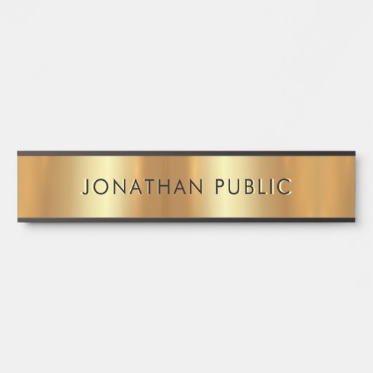 Porte-nom Pour Porte Design moderne Black & Gold Modèle Glam (Devant)