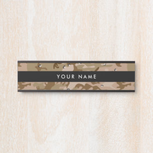 Porte-nom Pour Porte Dessert Camouflage Avec Cailloux, Militaire, Armée