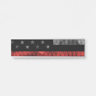 Porte-nom Pour Porte Drapeau minuscule de pompier Red Line