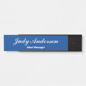 Porte-nom Pour Porte Écriture manuelle claire professionnelle en bleu p (Devant)