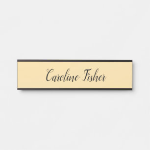 Porte-nom Pour Porte Écriture Manuelle Classique Simple Beige