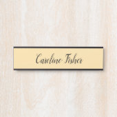 Porte-nom Pour Porte Écriture Manuelle Classique Simple Beige (Devant)