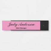 Porte-nom Pour Porte Écriture simple classique tendance rose (Devant)